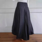 Damen luftige Weite Hose mit elastischem Bund und Taschen R&B