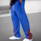 Herren Sportliche Jogginghose mit kontrastierenden Druckknöpfen und atmungsaktivem Stoff R&B