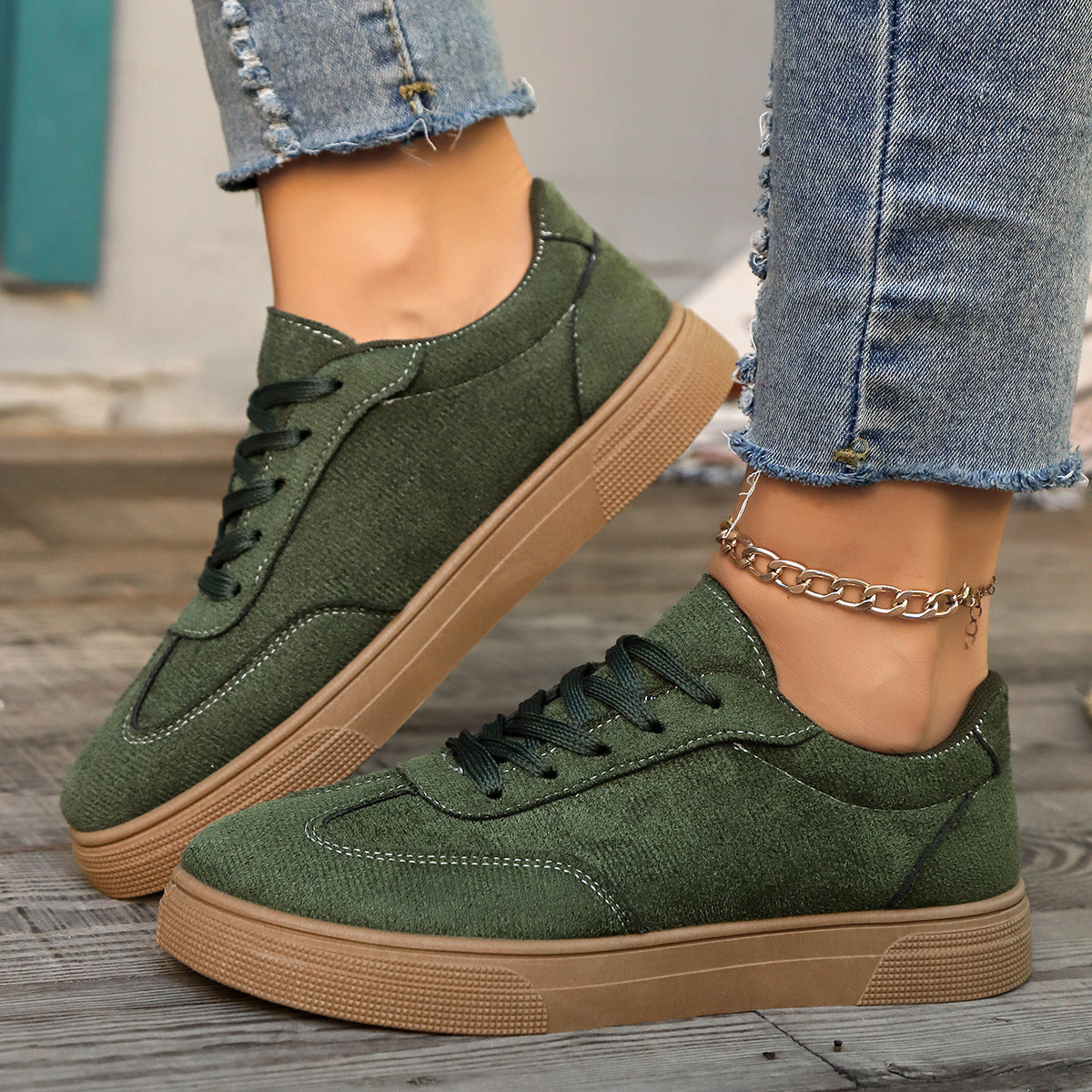 Damen modische Freizeitsneaker aus hochwertigem Textil R&B