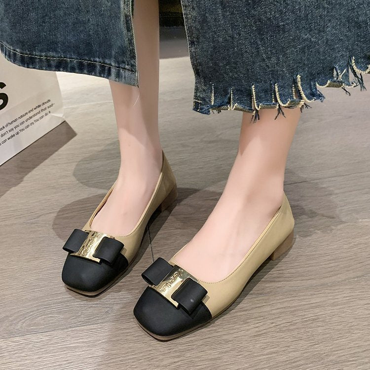 Damen elegante Ballerinas mit modischem Schleifenakzent