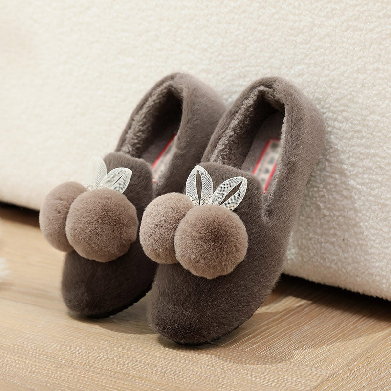 Damen Kuschelige Hausschuhe mit dekorativem Pom-Pom und Blattdesign