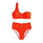 Damen Hochgeschnittenes Bikini-Set mit abnehmbaren Trägern R&B
