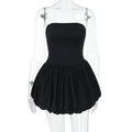 Damen elegantes Bandeaukleid mit voluminösem Rock