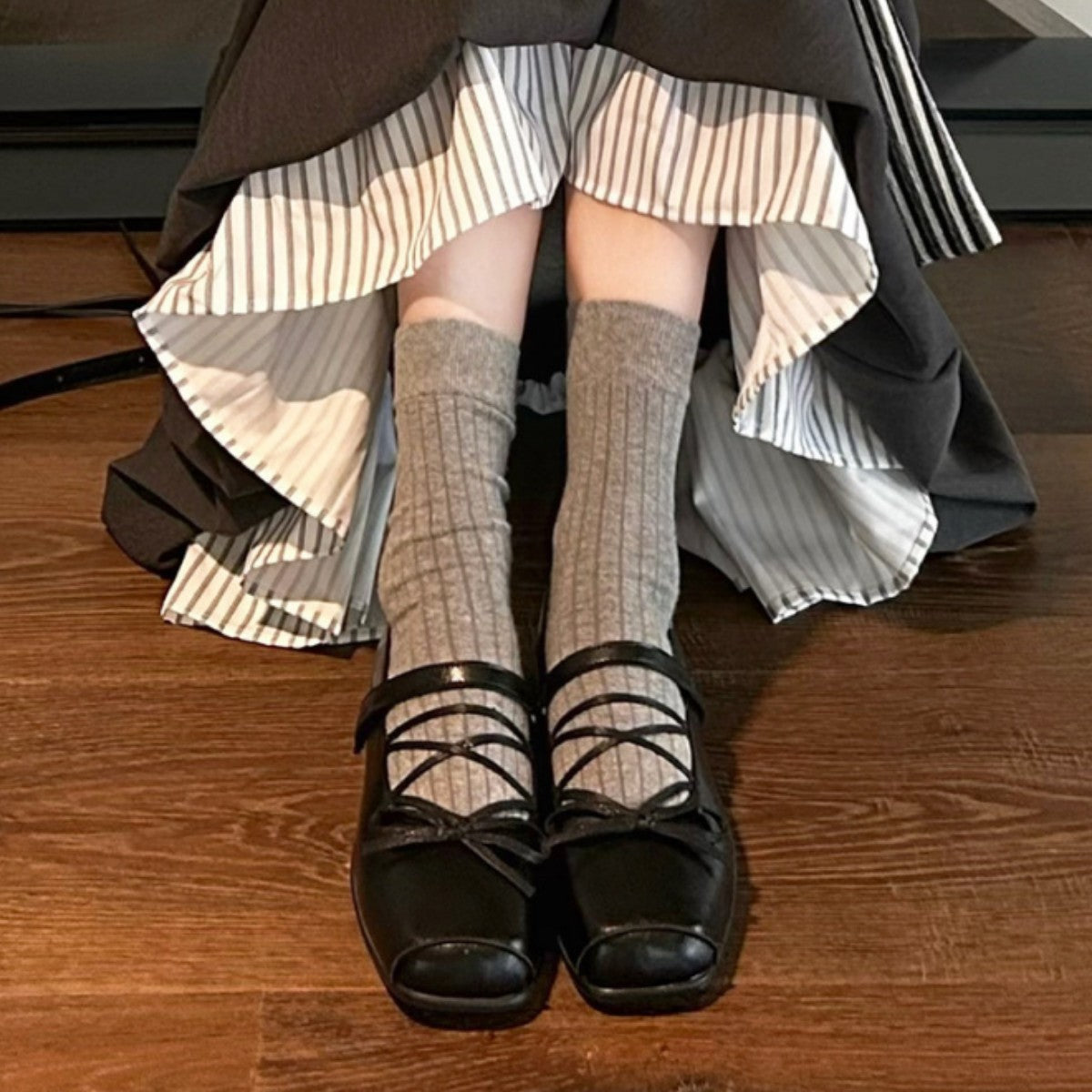 Damen bequeme Ballerinas mit elastischem Riemchen und gepolsterter Innensohle R&B
