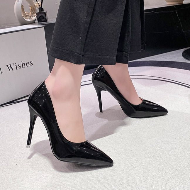 Damen Spitzen High Heels mit glänzender Oberfläche R&B