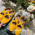 Damen Ballerinas mit elegantem Riemen und geschwungener Form R&B