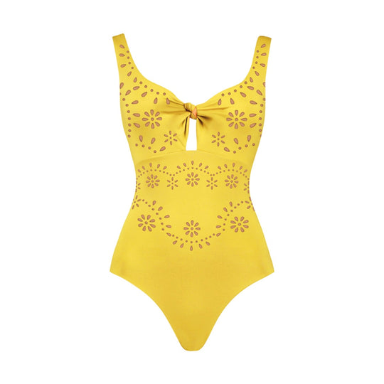 Damen Badeanzug und Rock-Set mit floralem Cut-Out Design R&B