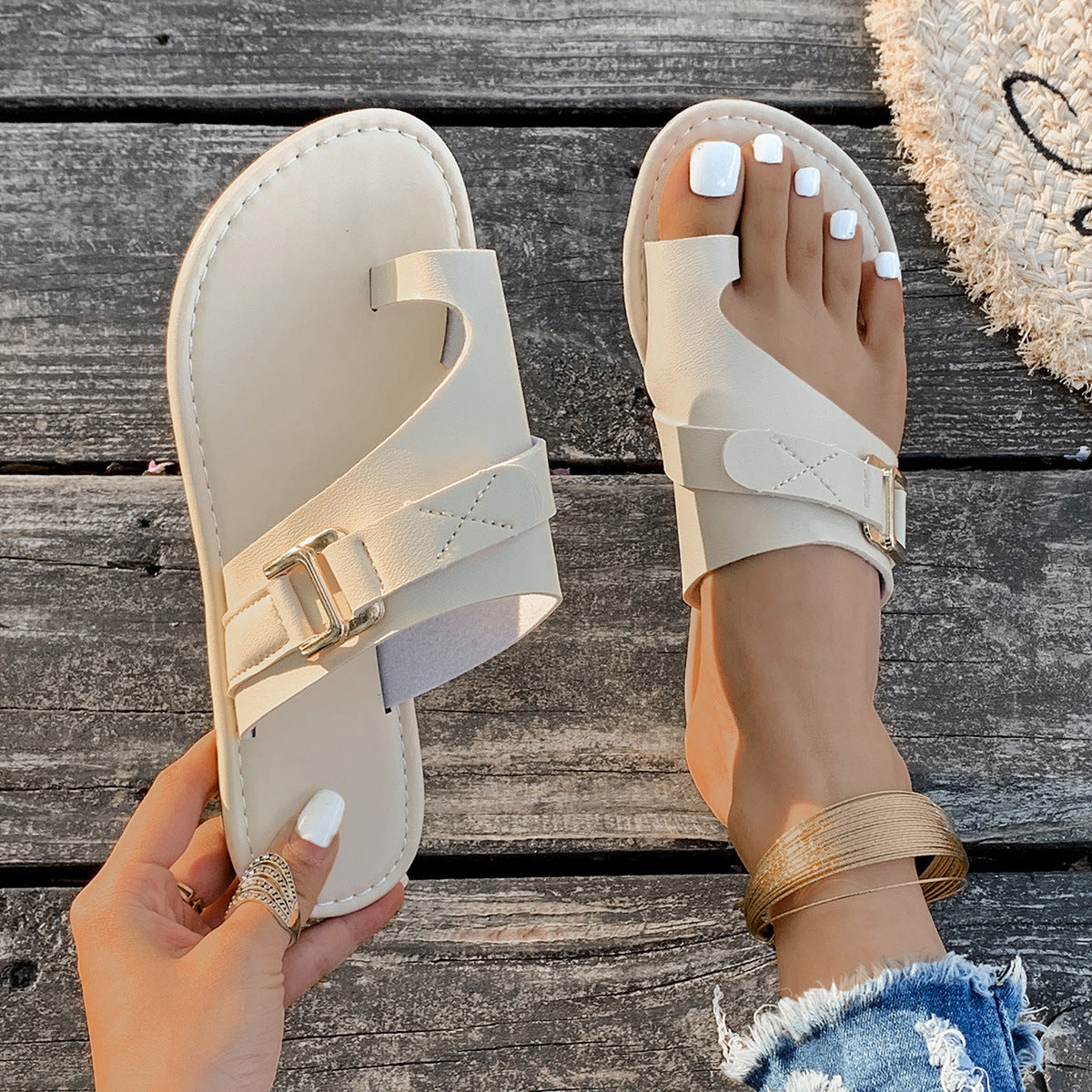 Damen Elegante und komfortable Freizeit-Sandalen mit Verzierung R&B