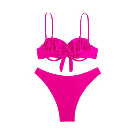 Damen Triangel-Bikini mit Balkonoberteil und hohem Beinausschnitt R&B