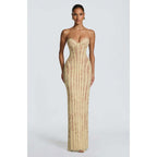Damen Elegantes Abendkleid mit raffinierten Spitzenakzenten und corsagenähnlichem Oberteil R&B
