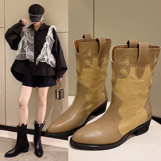 Damen Cowboy-Stiefel mit modischem Stickmotiv R&B