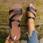 Damen Komfortable Riemensandalen mit mehreren geflochtenen Riemen R&B