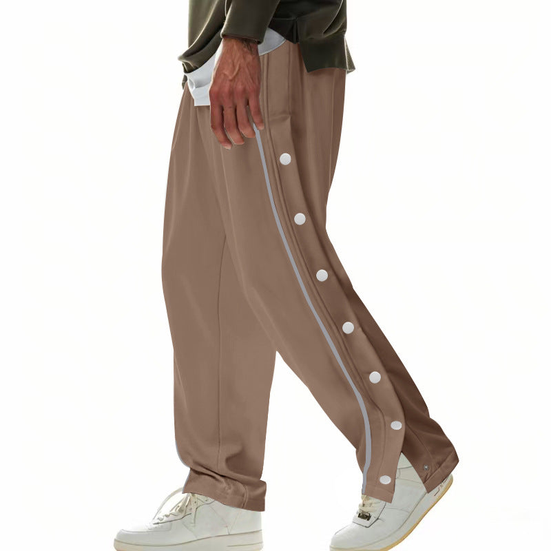 Herren Cargo-Hose mit Druckknopf-Design und seitlichem Reißverschluss R&B