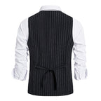 Herren elegante Anzugweste mit feinem Nadelstreifenmuster R&B