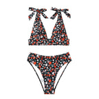 Damen Triangel-Bikini mit verstellbaren Schulterdetails und floralem Muster R&B