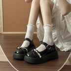 Damen modische Ballerinas mit dekorativem Schleifen-Detail und komfortabel hoher Sohle