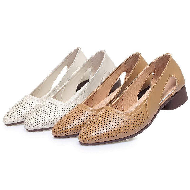Damen Komfortable Ballerinas mit perforiertem Design und bequemer Sohle R&B
