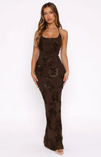 Damen Elegantes Maxikleid mit floralem Muster und Trägern R&B