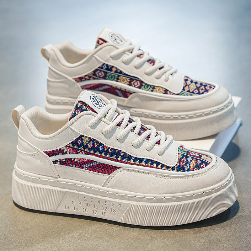 Damen Sneakers mit ikonischem Muster und keilförmiger Sohle R&B
