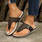 Damen Zehentrennersandalen mit funkelnden Strassdetails und rutschfester Sohle
