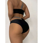 Damen Cut-Out Bikini mit asymmetrischem Schnitt und modischem Kettendetail R&B