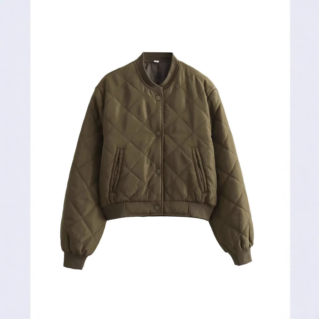 Damen gesteppte Kurzjacke mit praktischem Knopfverschluss R&B