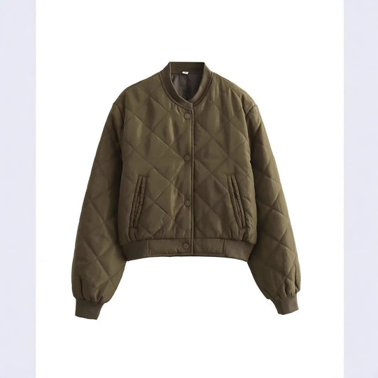 Damen gesteppte Kurzjacke mit praktischem Knopfverschluss R&B