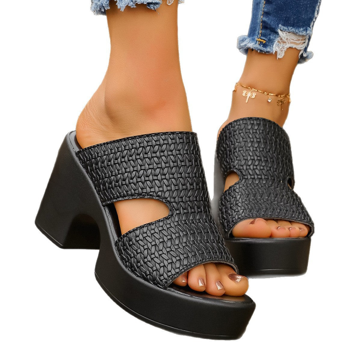 Damen Plateaupumps mit offenen Seiten