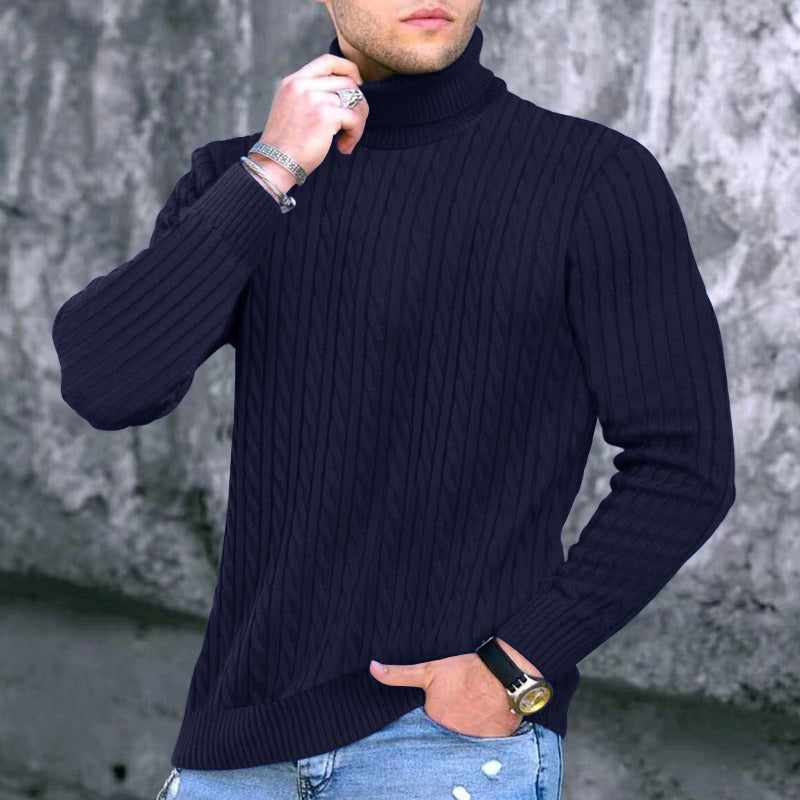 Herren moderner Rollkragenpullover mit strukturiertem Design R&B