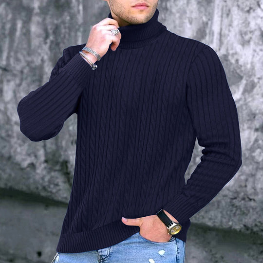 Herren moderner Rollkragenpullover mit strukturiertem Design R&B