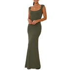 Damen Maxikleid mit elegantem schulterfreiem Design und figurbetontem Schnitt R&B