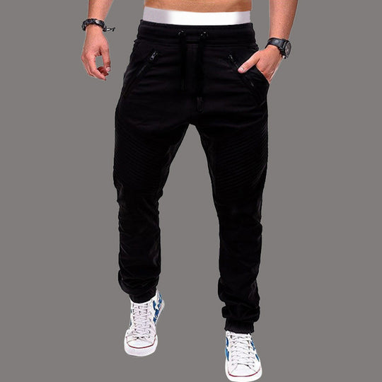 Herren modische Jogginghose mit elastischem Bund und seitlichen Reißverschlusstaschen R&B