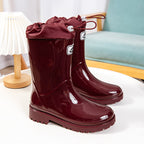 Damen Hochwertige und Stylische Gummistiefel mit Verstellbarem Schnürsystem R&B