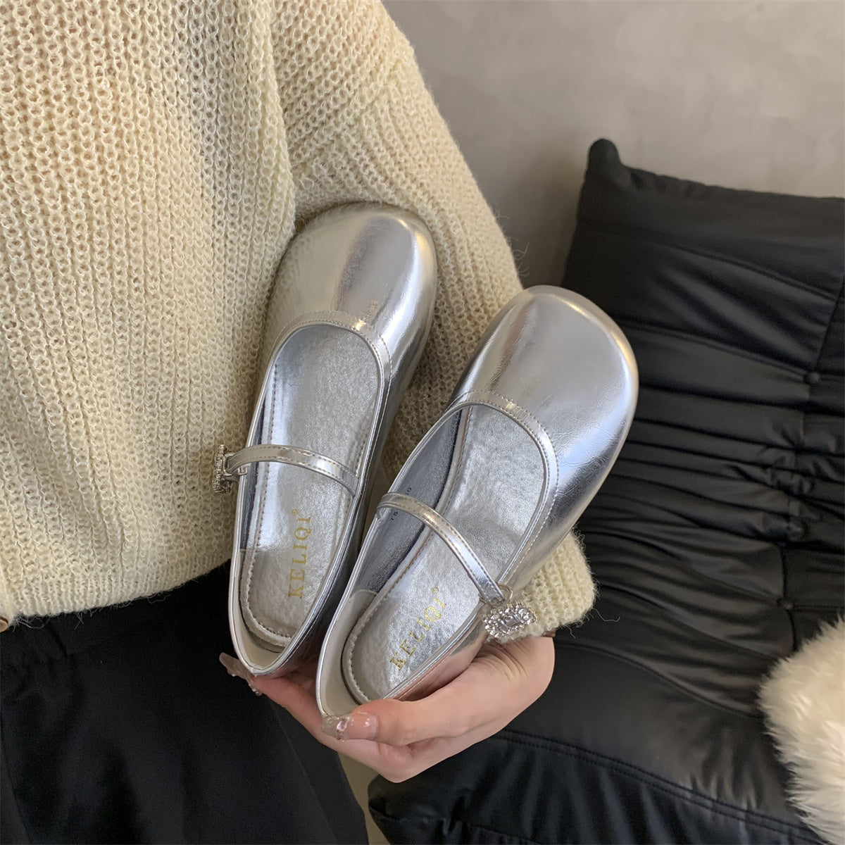 Damen Ballerinas mit dekorativem Riemen und elegantem Schuhdesign R&B