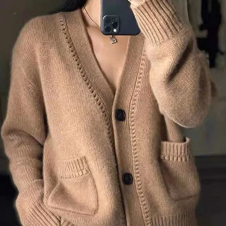 Damen Strickjacke im lässigen Oversized-Stil R&B