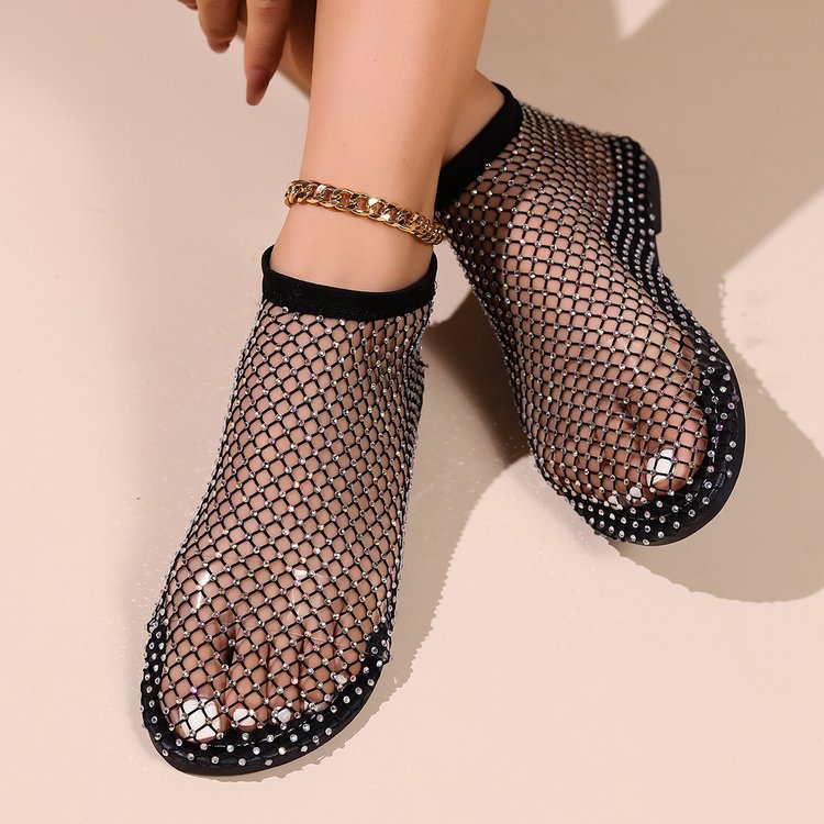 Damen transparente Ballerinas aus Netzmaterial R&B
