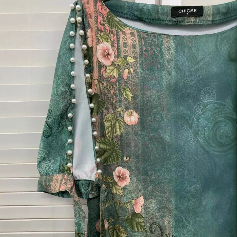 Damen Romantisches Minikleid mit transparenten Ärmeln und verspieltem Blumenmuster R&B