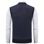 Herren elegante Strickjacke mit modernem Karomuster R&B