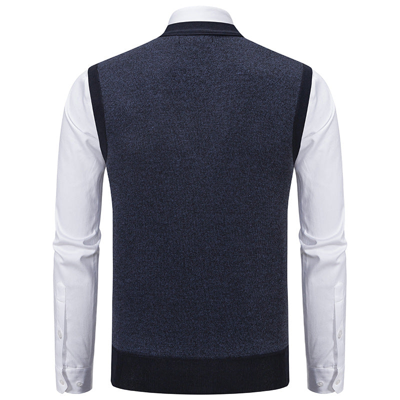 Herren elegante Strickjacke mit modernem Karomuster R&B