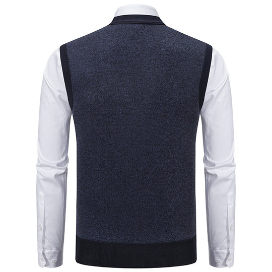 Herren elegante Strickjacke mit modernem Karomuster R&B