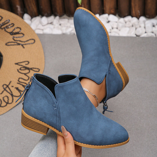 Damen modische Ankle Boots mit seitlichem Reißverschluss und geschmackvollem Design R&B