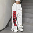 Damen Baggy-Hose mit auffälligem Grafikdruck und elastischem Bund R&B