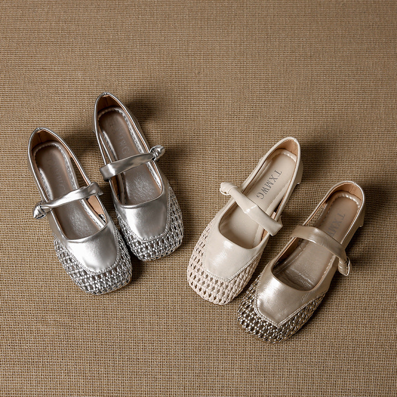 Damen Ballerina-Schuhe mit geflochtenem Detail R&B