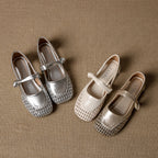Damen Ballerina-Schuhe mit geflochtenem Detail