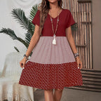 Damen Freizeitkleid mit modernem Streifen- und Punkte-Mix R&B