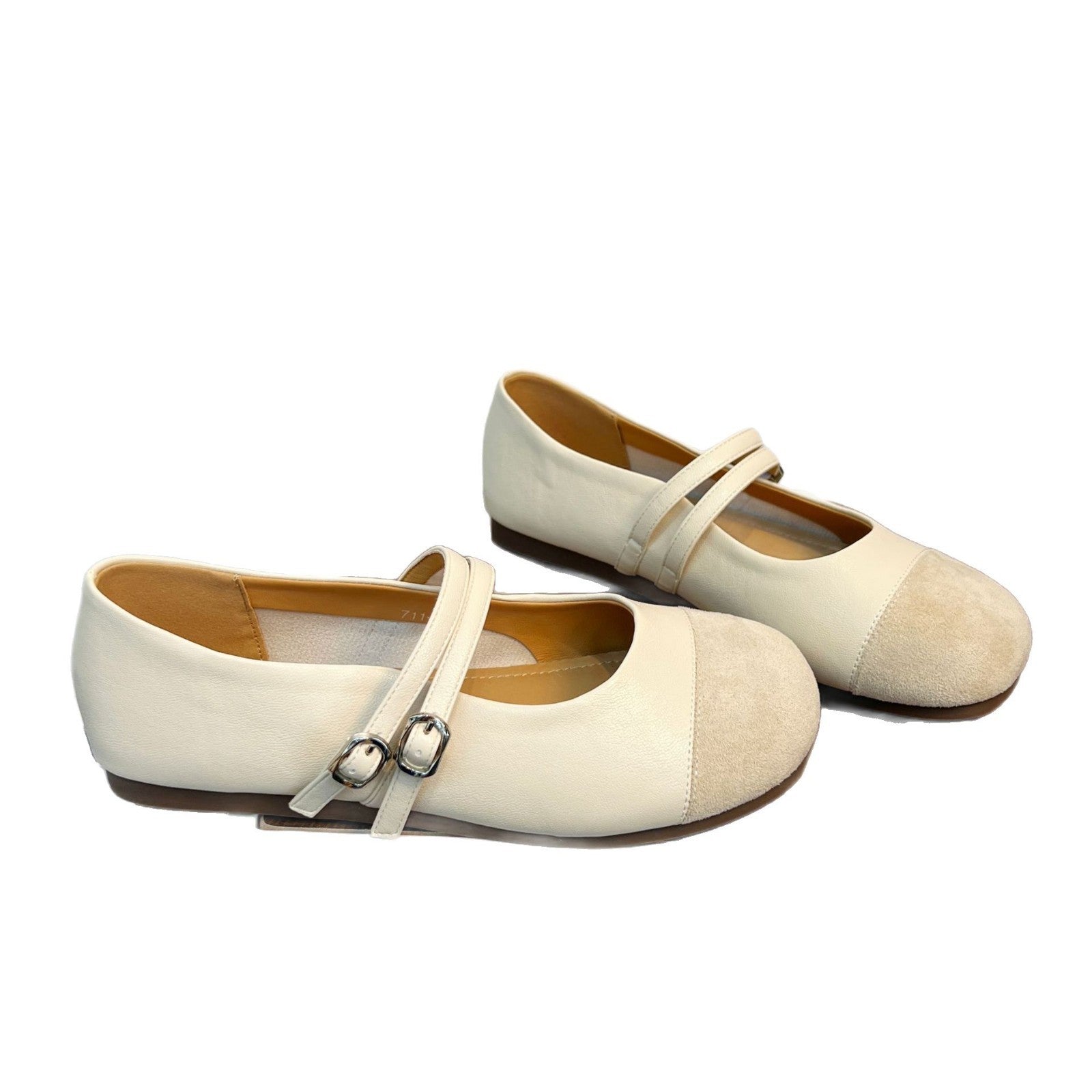 Damen Ballerinas mit modischem Riemen und hochwertiger Lederoberfläche R&B