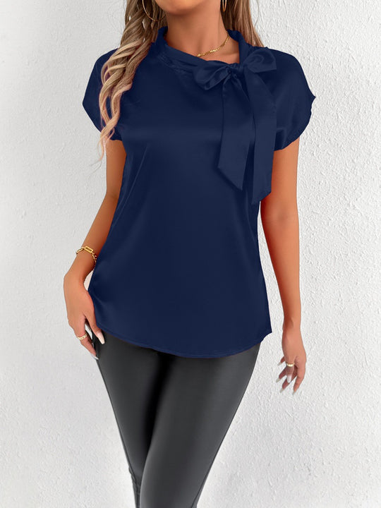 Damen Bluse mit eleganter Schleife R&B