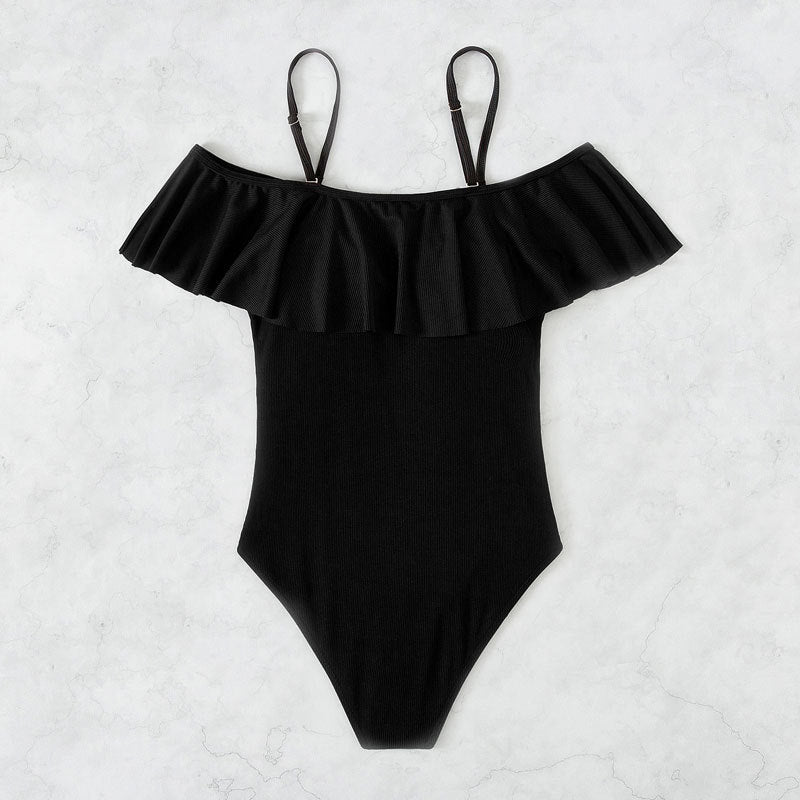 Damen Einteiler Badeanzug mit Rüschendesign R&B