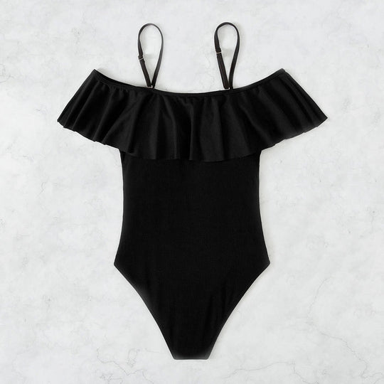 Damen Einteiler Badeanzug mit Rüschendesign R&B