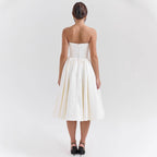 Damen Couture-Kleid im schulterfreien Trägerdesign mit voluminösem Rock EB